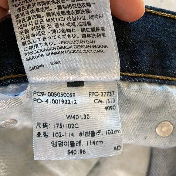 LEVI'S Strauss 505 Straight Fit Dark Wash Jeans W40x30L - Picture 15 of 15